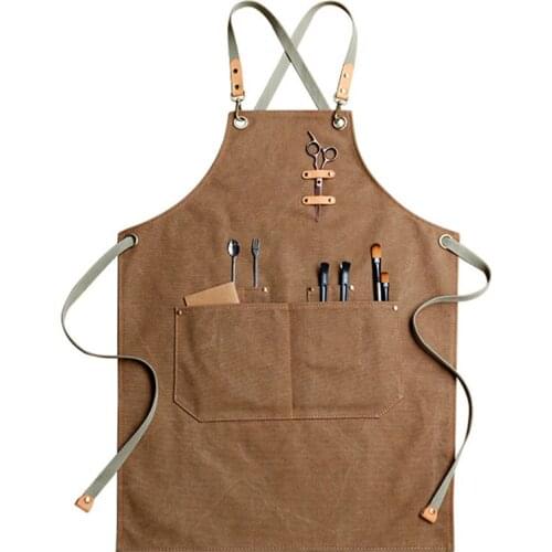 MINDYGOO High Quality Custom Logo Factory Canvas Apron Jean Kitchen Waterproof Chinese Restaurant Barbershop Overalls
