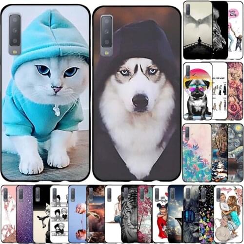 Soft Silicon Case For Samsung Galaxy A7 2018 Case Soft TPU Funda Protective Phone Case For Samsung A7 2018 Case Back Cover Shell