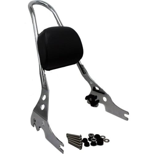 New Chrome Motorcycle Passenger Luggage Rack Backrest Sissy Bar Cushion Pad For Harley Davidson Street XG 500 750 15-16