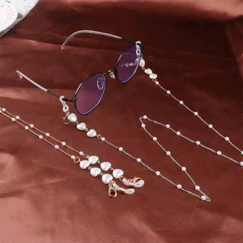 Heart Pearl Eye Glasses Sunglasses Spectacles Eyewear Chain Holder Cord Lanyard Necklace Glasses Chain Neck Strap Rope 2021