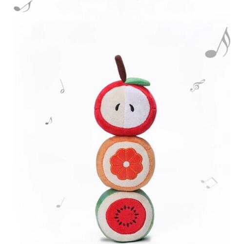 Dog Squeaky Toys Cute Stuffed Fruit Soft Plush Interactive Toys for Puppy Small Medium Dogs Grinding Cleaning Teeth