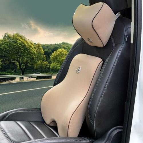 2 pcs Seat Supports Car Lumbar Pillow Orthopedic Massage Office Chair Memory Foam Relieve Driver Low Back Pain Black