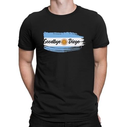 Goodbye Diego Maradona Lovers T Shirt Standard Character New Style Cotton Spring Autumn O Neck Interesting Basic Solid Shirt