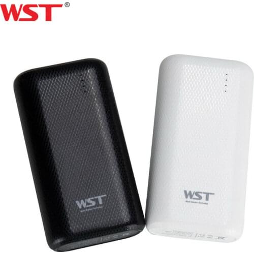 WST LED Power Bank Mobile Phone Portable Charger Universal USB Powerbank External Battery Pack Black White Tablets Poerbank
