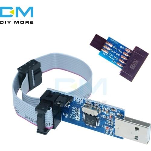 USBASP USBISP AVR Programmer 10Pin To 6 Pin Cable USB ISP USB ASP ATMEGA8 ATMEGA128 ATtiny CAN PWM Support Win7 64K 64 64Bit