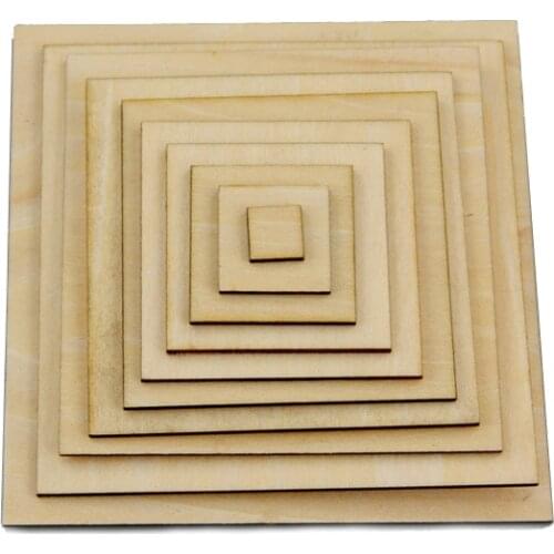 10-150mm Blank Plaque Square DIY Craft Decoration Pyrography Projects Games Scrapbooking Unfinished Wood Pieces
