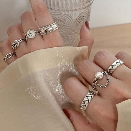 925 Sterling Silver Multi-style Rings for Women Men Geometric Open Finger Rings Party Jewelry Wholesale