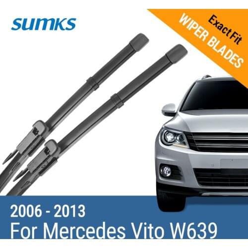 SUMKS Wiper Blades for Mercedes Vito W639 28"&26" Fit Pinch Type Arms 2006 2007 2008 2009 2010 2011 2012 2013