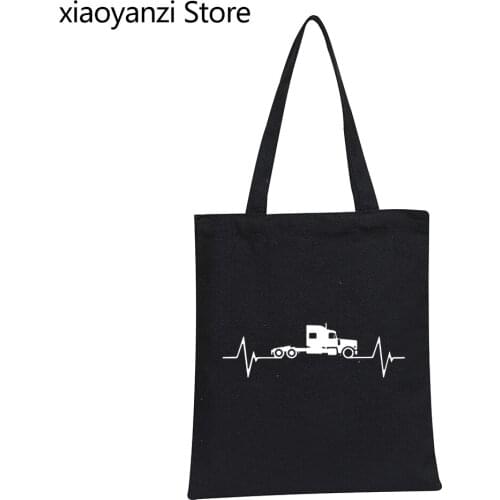 Truck Driver Heartbeat Love Shoulder Bag Guys Arrival Simple Camisetas Casual Shopping Bags Club Dad Handbags Truck Driver