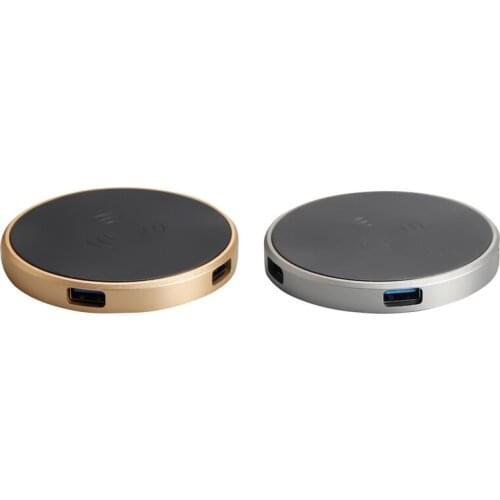 USB HUB with Wireless Charger USB 2.0 Docking Station 4 X USB for IPhone 12 Desktop Laptop Mouse Keyboard