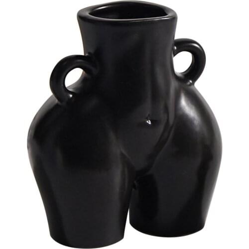 Human Body Shap Vase Ceramic Sculpture Desktop Plant Container Vase Home Decoration Accessories Terrarium Decoracao Casa