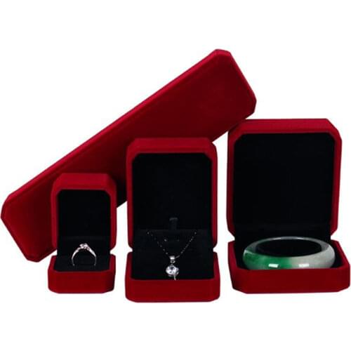 Wine Red Series 100PCS/LOT Velet Jewelry Packaging Box Customized LOGO Display Box Ring Necklace Bracelet Storage Box