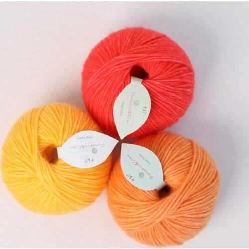 Pumpkin Ball Medium Fine Cotton Sweater Hat Scarf Candy Yarn Hand Knitting DIY 50g 140m Thread