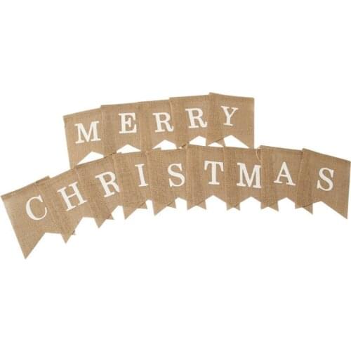 1pcs Merry Christmas Decoration Bunting Banner Christmas Sign for Home Office Navidad Christmas Holiday Party Decoration