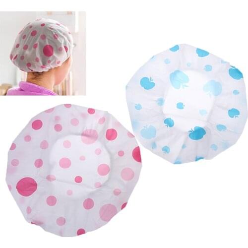 1 Pcs Waterproof Shower Cap Thicken Saunas Bath Hat Kids Hair Bathing Cap For Women Kids Hair Protective Cap Random