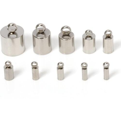 10pcs Stainless Steel End Caps Crimp Beads Covers Connectors Charms Pendants for DIY Jewelry Making Components Wholesale