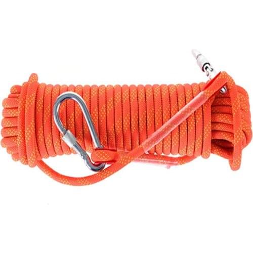 12mm Outdoor Climbing Rope with Hook 10m High Strength Climbing Safety Rope Camping Hiking Rescue Rope Emergency Survival Tool