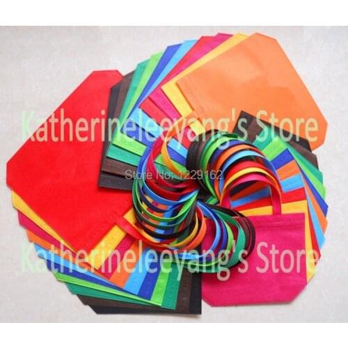 26*33*10CM Promotional Small Nonwoven Gift Bags Colorful Plain Dyed Ultrasonic PP Non woven Shopping Bags