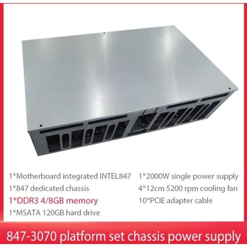 847 Integrated CPU BTC Mining 8 Card Slots DDR3 Memory Motherboard Kit For Rx580 1660 3080 3090 Mainboard