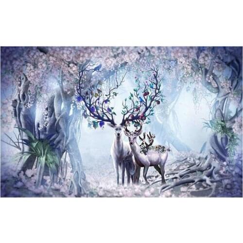 Diy 5D Diamond Painting, Rhinestone Diamond Embroidery Paintings Pictures Arts Craft For Home Wall Decor-- Elk House