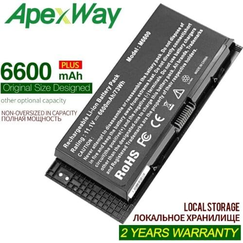 ApexWay 6600mAh 9 cells laptop Battery for DELL Precision M4600 M4700 M4800 M6600 M6700 M6800 FV993 FJJ4W T3NT1 PG6RC N71FM