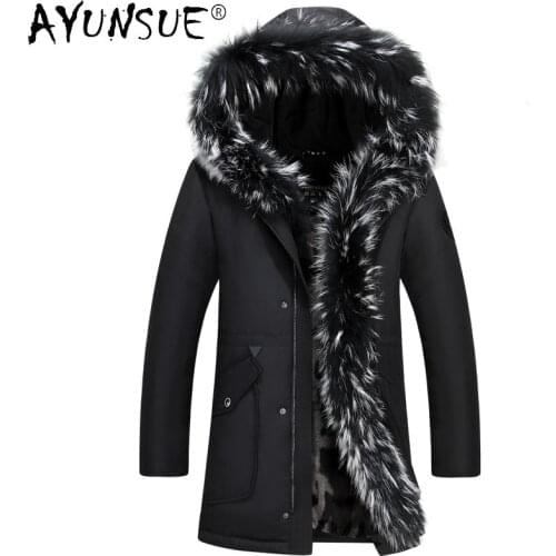 AYUNSUE Winter Jacket Men 2020 Mens Clothing New Top Large Fur Collar Down Jackets Thick 5XL Mens Parkas Ropa Hombre LXR589