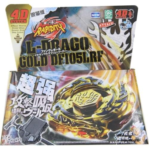 B-X TOUPIE BURST BEYBLADE Metal Fusion L-Drago Destructor Destroy DF105LRF GOLD Armored - STARTER SET WITH LAUNCHER