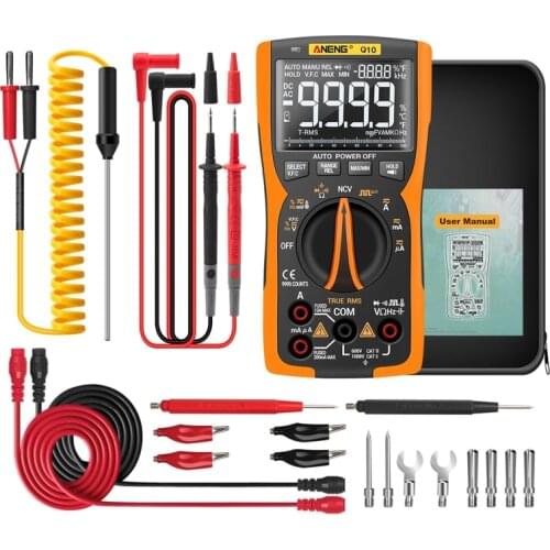 Q10 Digital Multimeter 9999 Professional Tester Multimetro True RMS Analog DIY Transistor Capacitor NCV Testers Lcr Meter