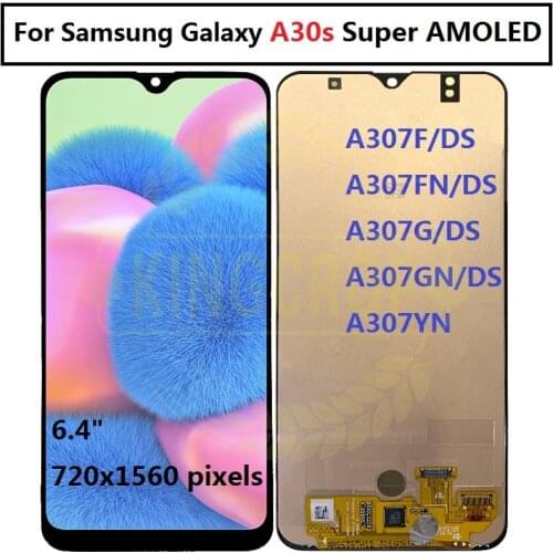 For Samsung galaxy A307F/DS,A307FN/DS,A307GN/DS,A307YN Display with frame Touch Screen Digitizer Assembly For Samsung A30S lcd