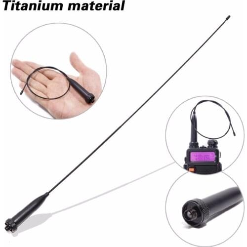 ABBREE AR-776 Titanium SMA-Female 144/ 430MHz Dual Band Light Solid Antenna for Baofeng UV-5R UV-XR UV-S9 Plus Walkie Talkie