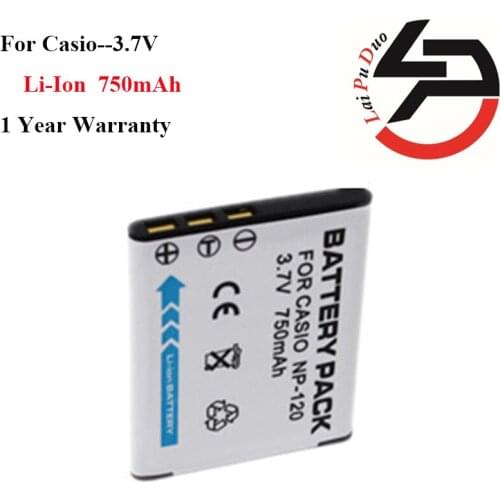 Hot sale!!! High Quality 750mAh New Replacement Battery For Casio EX-S200 EX-ZS10 NP120 CNP-120 NP-120