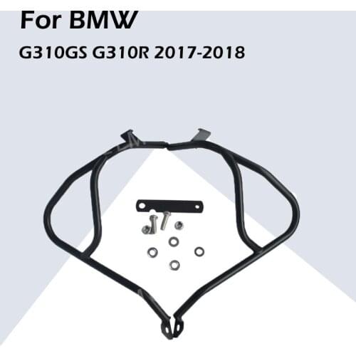 A set Motorcycle Tank protector Upper & Lower Carsh Bars Guard Engine Bumper Cover Black For BMW G310GS G310R 2017-2018