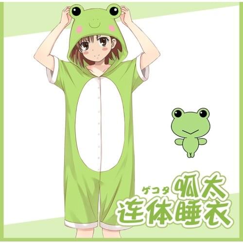 Cosplay Costume Anime To Aru Majutsu no Inde Cos Gekota Cartoon Lolita Frog Siamese Pajamas Jumpsuits Girl Cute Cosplay Costume