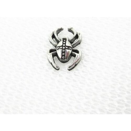Hot selling 20pcs/lot Spider Floating Charms Living Glass Memory Floating Lockets DIY Jewelry Charms