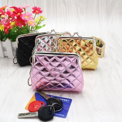 ISKYBOB Hot Sale Small Coin Purse Womens Purse Leather Wallet Portfolio Female Pouch Wallet Card Holder Mini Clutch Money Bag