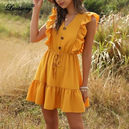 LUEISENY Open Summer Dresses