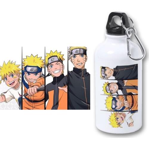 MERCHANDMANIA BIDON METALICO 400ML NARUTO evolution character bottle metal travel sport picnic fishing custom hunting