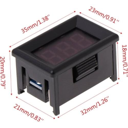 DC 2.4V-30V 2Wires Voltmeter Mini 0.36\" Digital Voltage Gauge Meter for Auto Car