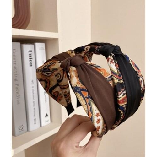 Fashion hair accessories womens floral knotted headbands hit the color wash face wide-brimmed hairband wild hair bands headwear