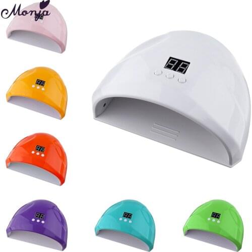 Monja 7 Colors 36W Nail Art LED Lamp UV Gel Nail Polish Fast Curing Auto Sensor Timing Nail Dryer Electric Manicure Machine Tool