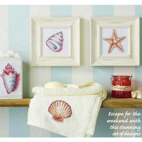 Sea shells cross stitch package cartoon simple design 18ct 14ct 11ct cloth cotton thread embroidery DIY handmade needlework