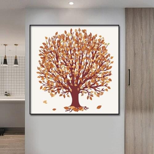 Watercolor Leaves Wall Art Canvas Painting Simple Style Plant Nordic Posters and Print Decorative Pictures for Home Decor frame