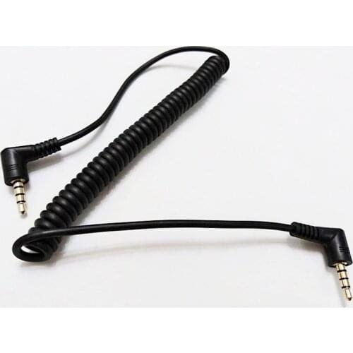 NCHTEK Dual 90 Degree Angled 4 Pole 3.5MM Male to Male Audio Stretch Spring Aux Extension Cable/Free Shipping/2PCS