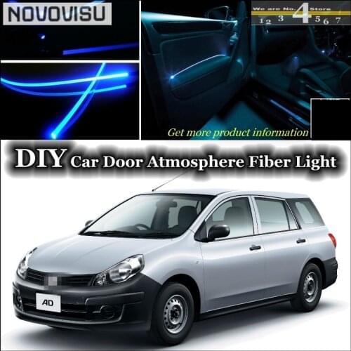 NOVOVISU For Nissan AD Van Y12 interior Ambient Light Tuning Atmosphere Fiber Optic Band Lights Inside Door Panel illumination