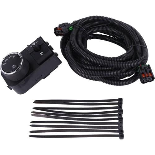 For 07-14 Chevy Silverado Avalanche 07-13 GMC Sierra Yukon Headlight Fog Light Lamp Switch With Wiring Harness 25858705