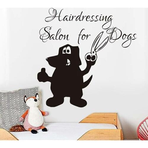 Pet Slaon Wall Decal Hair Dressing Salon For Dogs Creative Quotes Nursery Kids Room Home Furnishing Decorative Wall Sticker Z628