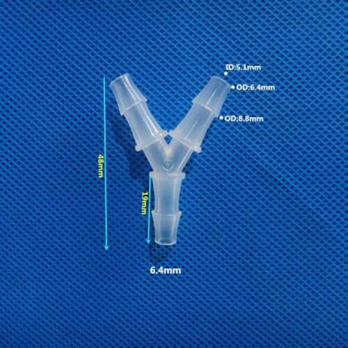 6.4mm Plastic Pipe Fitting Pagoda Barbed Equal 3 Way Y-type Hose Connector Tee Tube Joint for Garden