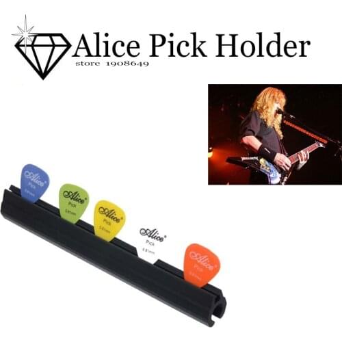 Alice Microphone Stand Pick Holder Plectrum Clip for Guitar + 5 Guitar Picks
