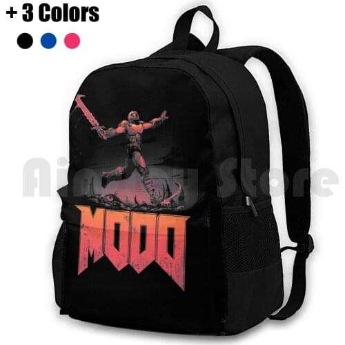 Skip And Tear Outdoor Hiking Backpack Waterproof Camping Travel Doom Doom Eternal Doom Guy Doom Video Game Hell Demon Metal