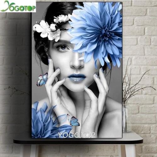 Full Square round Diamond 5D DIY Diamond Painting Nude sexy woman with flowers Cross Stitch Rhinestone Mosaic Home Decor YY3343